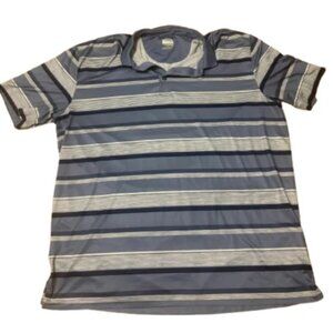 Men's Blue Striped Callaway Opti-Dry Short Sleeve Polo Shirt Size XL